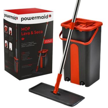 Imagem de Mop Kit De Limpeza Com Esfregão E Balde De Plastico Compacto Rodo Flat Rodo Mágico