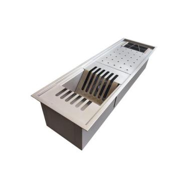 Imagem de Calha Úmida Gourmet Escorredor de Cozinha 60x19 Aço Inox Prata - RENO