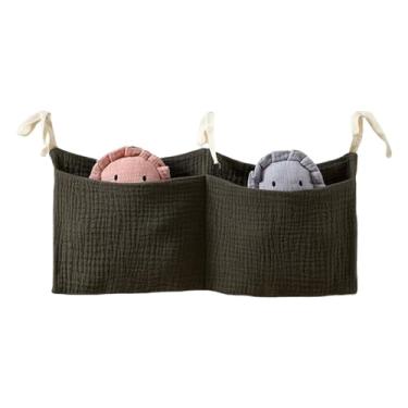 Imagem de Organizador De Fraldas Para Criado-Mudo,Bolsos Organizadores Para Saco De Fraldas Infantil | Acessórios Compactos Para Berço Com Espaço Para Brinquedos, Livros E Mamadeiras