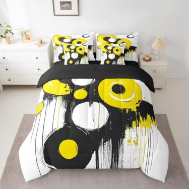 Imagem de Feelyou Conjunto de cama queen geométrico em uma bolsa, 7 peças, decoração de quarto de crianças, adolescentes, 7 peças