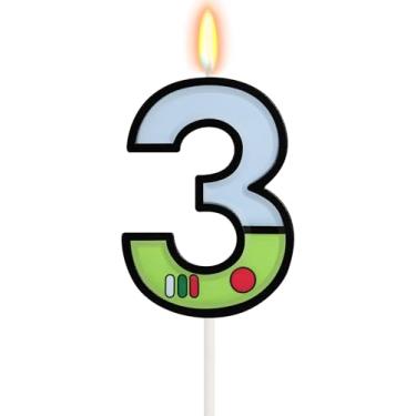 Imagem de Brinquedo temático de desenho animado história número 3 vela topo de bolo de aniversário astronauta robô brinquedo desenho animado decoração festa de aniversário suprimentos