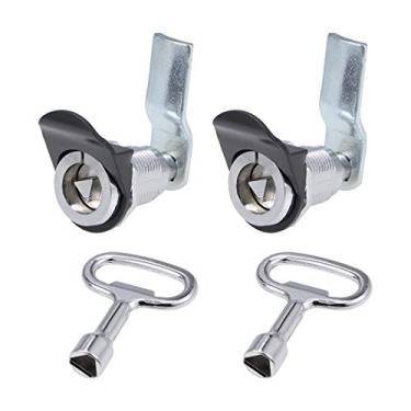 Imagem de Uxcell Triangle Cam Lock 1-1/4" Comprimento do cilindro serve até 3/4" Painel de espessura Tom prata 2 peças