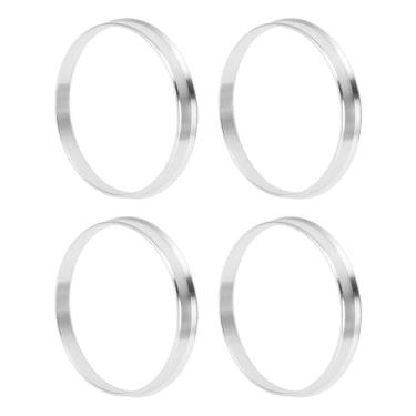 Imagem de INFINAUTO Anéis centralizados no cubo da roda do carro OD 76,1 mm para ID 72,6 mm eixo central de rodas amortecedores Hubrings liga de alumínio tom prata durável