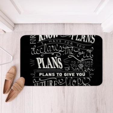 Imagem de Versículo da Bíblia Vintage Tapetes de Banheiro Verso da Bíblia Cristão Jeremias Tapetes de Banho para Banheiro para Meninos Crianças Adolescentes Decoração Modernos Tapetes Btah para Banheira de Chuveiro Acessórios de Banheiro Preto 20" x 32"