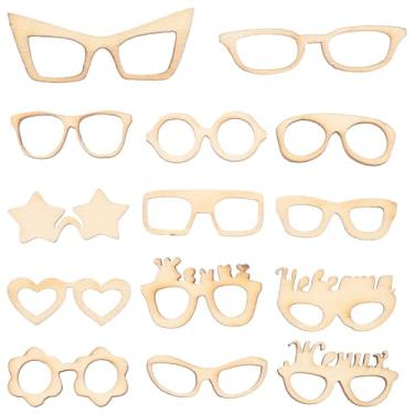 Imagem de EXCEART 17 Peças De Óculos, Lascas Madeira, Fatias Artesanato Enfeites, Mini Bonecas, Acessórios Infantis, Vazados