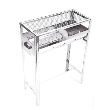 Imagem de Churrasqueira Inox Portátil com Pé e Grelha - Alta Qualidade
