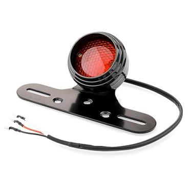 Imagem de CIADAZ Lanterna traseira de motocicleta Luz de freio com suporte de placa de licença Luz de corrida integrada universal
