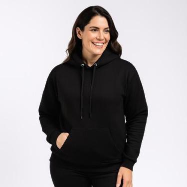 Imagem de Moletom Feminino Confortável Canguru Com Capuz Blusa de Frio - A. L. C