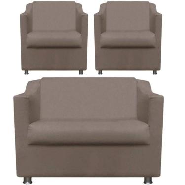 Imagem de Namoradeira + 2 Polt. Bia P/ Sala de Estar Consultório Clinica Hospital Recepção Suede