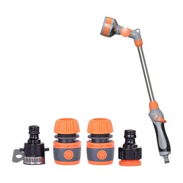 Imagem de Gralara Mangueira de jardim com conector de rosca G1/4, multifuncional, resistente, para flores de jardim, cabo longo, bico giratório de 160°, 47 cm