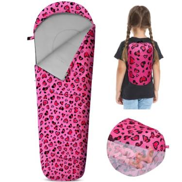 Imagem de FIOBEE Saco de dormir infantil para meninas, meninos, 3 estações, clima quente e frio, sacos de dormir para acampamento de 5 a 16 ºC, com bolsa de mochila para viagem, caminhada, acampamento