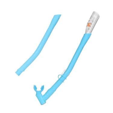 Imagem de YIJU Snorkel seco para mergulho, tubo respiratório estendido, snorkel para treinamento de natação, comprimento ajustável para esportes aquáticos de verão, Azul