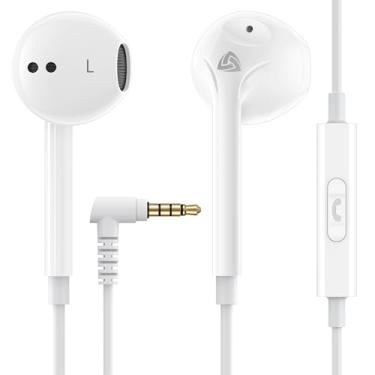 Imagem de Ludos Zenith Auriculares In Ear com cabo e microfone, 2 anos de garantia, auriculares com jack, capacetes de música com graves potentes, para iPhone, iPad, Samsung, Xiaomi, Huawei, Gaming - branco