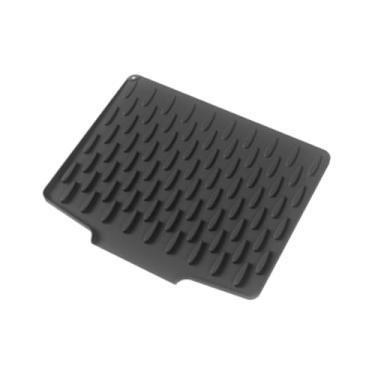 Imagem de Ｂｅｓｇａ Tapete de silicone para escorredor de louças, antiderrapante, resistente ao calor, superfície protetora, forro de gaveta, almofada de drenagem, Preto
