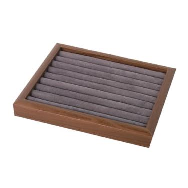 Imagem de simhoa Bandeja de exibição de anéis, organizador de joias, caixa de armazenamento de acessórios, porta-brincos, estojo de exibição de anéis, para de, Cinza, S