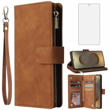 Imagem de Asuwish Capa carteira compatível com Samsung Galaxy S25 Ultra 5G, protetor de tela de vidro temperado e capa flip com suporte para cartão, capas para celular para S25Ultra 25S S 25 25Ultra 6.9 2025