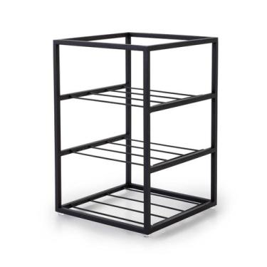 Imagem de Adega Para Vinho em Aço Linha Frame 6 Garrafas 3 Andares - Forma, Pret
