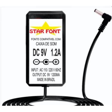 Imagem de Carregador Fonte DC 9V Para Caixa Amplificada Philco - Starfont