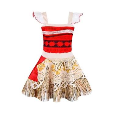 Imagem de Vestido Infantil de Princesa Moana - Fantasia para Festa e Cosplay, 13