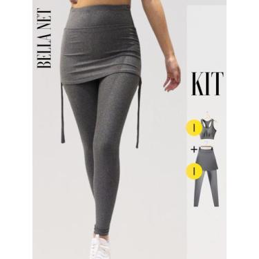 Imagem de Conjunto Feminino Top + Legging Para Academia Ginástica Cores Variadas