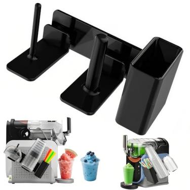 Imagem de Suporte de copo para máquina Ninja Slushie Fs301 e Fs300-3 em 1 suporte lateral montado, tampas canudos e acessórios de copo, dispensador de copo, organizador de copos para máquina Ninja Slushie