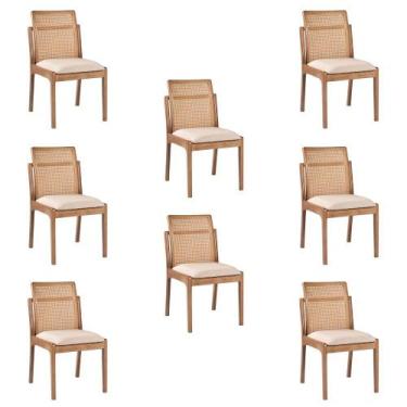 Imagem de Kit 8 Cadeiras Decorativa Sala de Jantar Luxo Livia Facto Fendi - Mozz