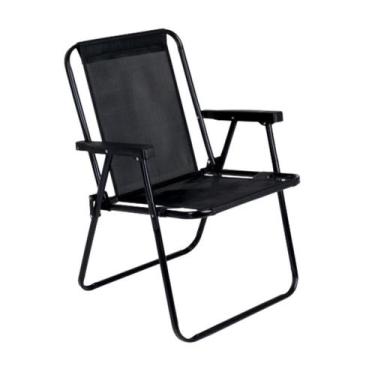 Imagem de Cadeira De Praia Alta Aço Preta Mor 2059