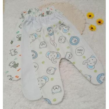 Imagem de Kit com 3 Mijão Bebê Menino Pé Fechado 100% Algodão - Mimmos Ateliê, P