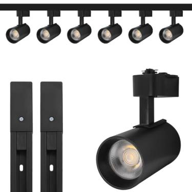 Imagem de Kit Trilho Eletrificado 2m Preto + 6 Spots Led 50w (Branco Frio)