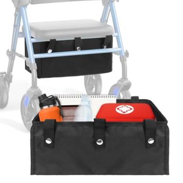 Imagem de Boczif Bolsa organizadora para scooter de mobilidade, bolsa organizadora de scooter elétrica, bolsa de cesta de scooter de mobilidade elétrica com bolso para laptop de 35,5 cm e porta-copos para