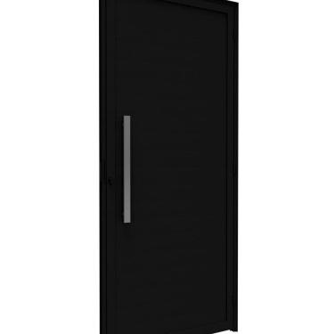Imagem de Porta de Alumínio de Giro Lambri 215x95cm com Puxador de 60cm Lucasa Ideale Preto