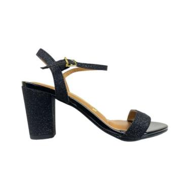 Imagem de Sandália Vizzano Salto Médio 6262474, Preto, Glitter, 37