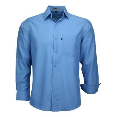 Imagem de Camisa Microleve Manga Longa Amil Não Amassa Com Bolso 832, Azul motor