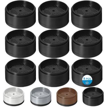 Imagem de Elevadores de cama 2.5 cm, 5.1 cm, 7.6 cm, 10.2 cm resistente, elevador de móveis ajustável para mesa, sofá, poltrona, geladeira, máquina de lavar, blocos empilháveis para elevação de cama (preto