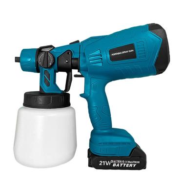 Imagem de Pistola de Pintura e Pulverizadora Portátil 21V, Bateria de Lítio, 1000ml, Spray Ajustável, 2 Baterias