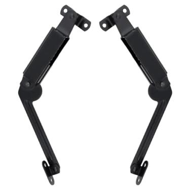 Imagem de Mewutal 2 peças de dobradiças de suporte para tampa de caixa, dobradiças de suporte giratórias de ferro preto para caixa de joias de madeira (1 esquerda 1 direita)