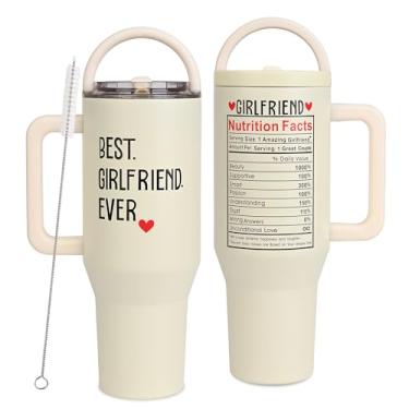 Imagem de vaanshie 1,134 g com alça e canudo, caneca Mama Tumbler, Best Mom Ever, presente de aniversário para mãe ideal para presente de dia das mães (Melhor namorada de todos os tempos, 1,134 g)