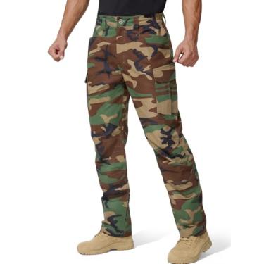 Imagem de FREE SOLDIER Calça cargo tática masculina resistente à água com vários bolsos (camuflagem 34W30L)