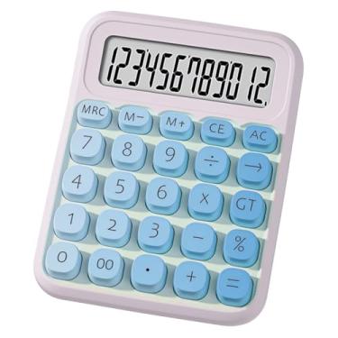 Imagem de Calculadora de interruptor mecânico com visor LCD grande de 10 dígitos, calculadora básica com botão grande, almofada antiderrapante, cálculo preciso para mesa de escritório, casa, escola - azul