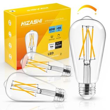 Imagem de Lâmpadas LED Hizashi Edison 6W 2700K reguláveis 700lm, pacote com 3