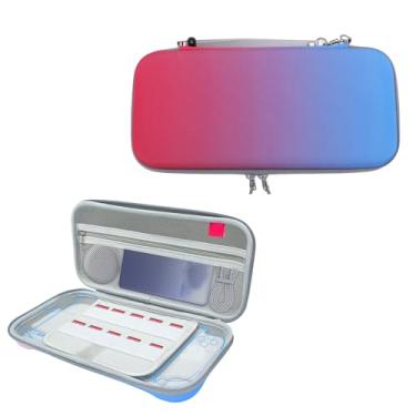 Imagem de Tangxi Caixa de Transporte para o Interruptor 2 2025 Versão, Eva Hard Shell Portátil Sagão de Armazenamento Com 10 Bolsos de Cartão de Jogo, para SwitchII 2 Controlador Acessórios do (Azul vermelho)