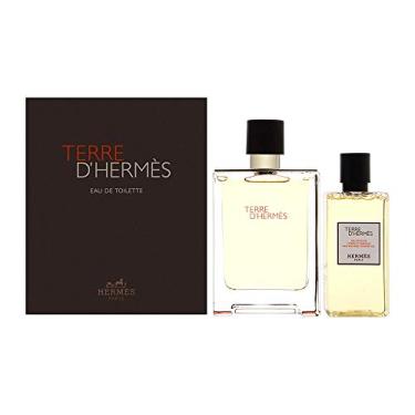 Imagem de O conjunto de 2 peças Terre D'Hermes para homens inclui: Eau de Toilette Spray de 100 ml + Gel de banho de 80 ml