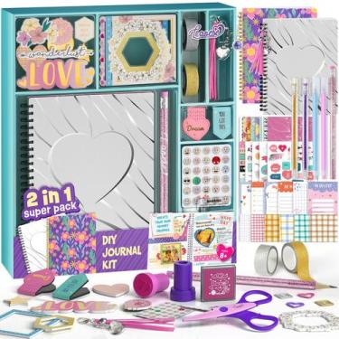 Imagem de Kit de diário LAOESE, pacote com 2 unidades, para meninas de 8 a 12 an