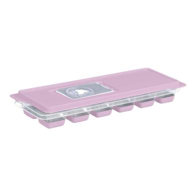 Imagem de Forma De Gelo Com Tampa Enche Fácil Base Em Silicone Rosa