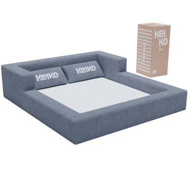 Imagem de Cama Montessoriana Casal Aconchego 100% Espuma Boucle Cinza Keiko