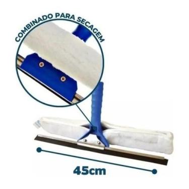 Imagem de Rodo combinado limpa vidros sem cabo bralimpia 45cm  , RODO COMBINADO 