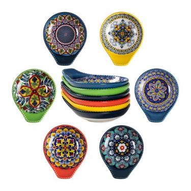 Imagem de Taças de imersão HENXFEN LEAD Bohemian Ceramic 90mL para condimentos