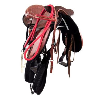 Imagem de Sela de Cavalo com Cabeça IENE Havana 16 Polegadas Inox Cavalgada Pass