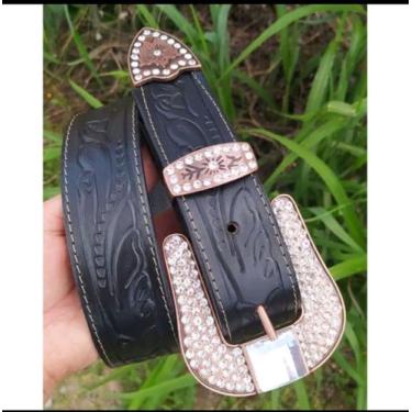 Imagem de cinto country feminino - selaria rio negro, Preto, 130