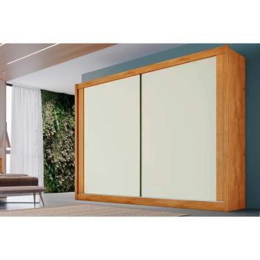 Imagem de Guarda Roupa Casal 2 Portas e 4 Gavetas Creta Flex Amêndoa/Amêndoa ou Off White - Europa